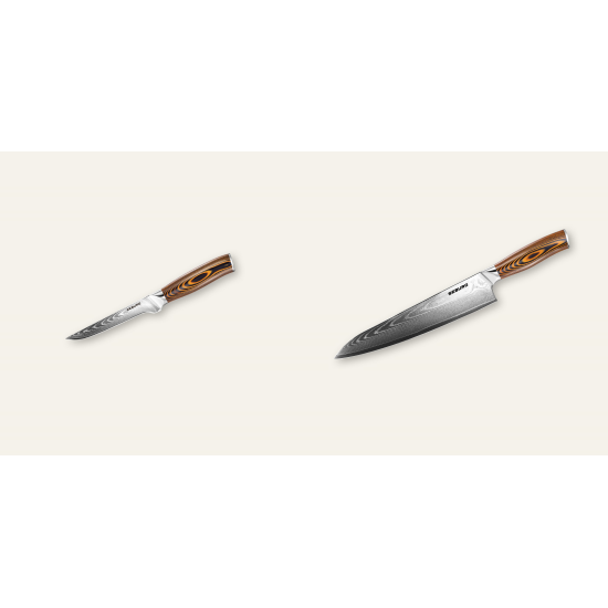 AKCE 1+1 Vykosťovací nůž Seburo SUBAJA Damascus 150mm + Šéfkuchařský nůž Seburo SUBAJA Damascus 250mm