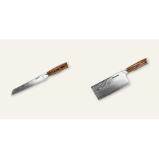 AKCE 1+1 Nůž na pečivo Seburo SUBAJA Damascus 195mm + Sekáček...