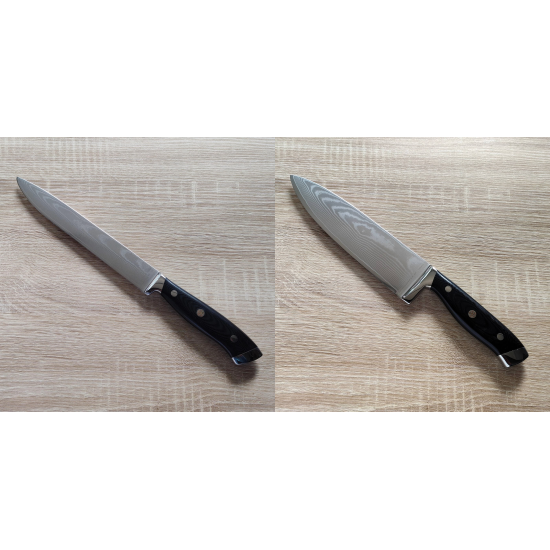 AKCE 1+1 Filetovací nůž Seburo WEST Damascus 210mm + Šéfkuchařský nůž Seburo WEST Damascus 220mm